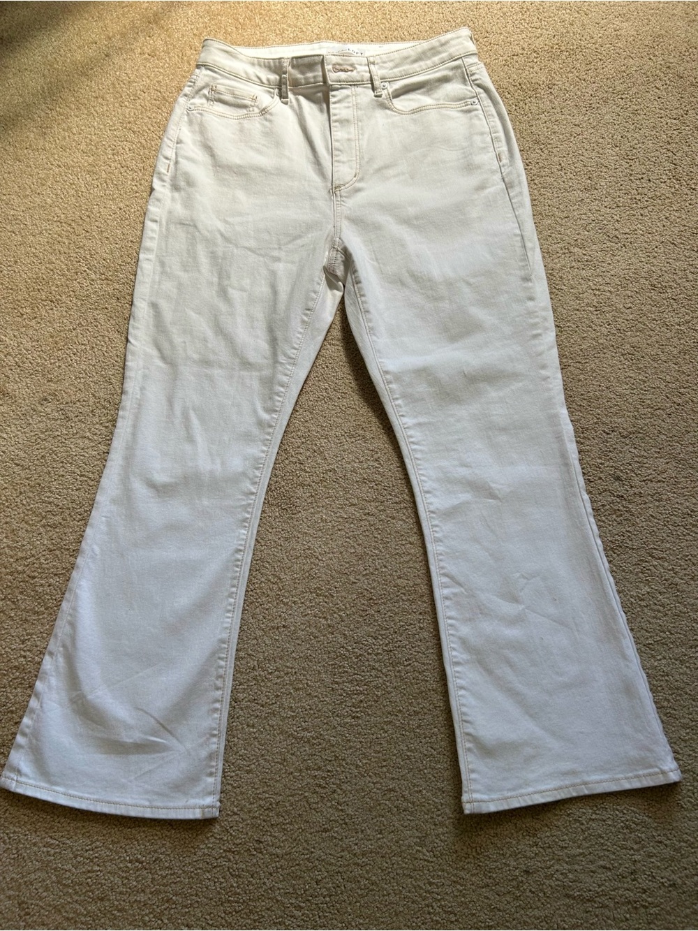 LOFT White Flare Wide-Leg Jeans